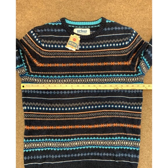 Urban Pipeline Sweater Mens L Long Sleeve Fair Isle Wool Blend Crew Neck - Picture 4 of 8